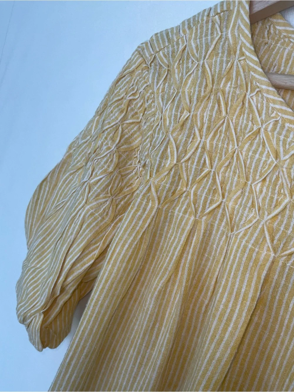 Anthropologie Liza Smocked Yoke Puff Sleeve Blouse